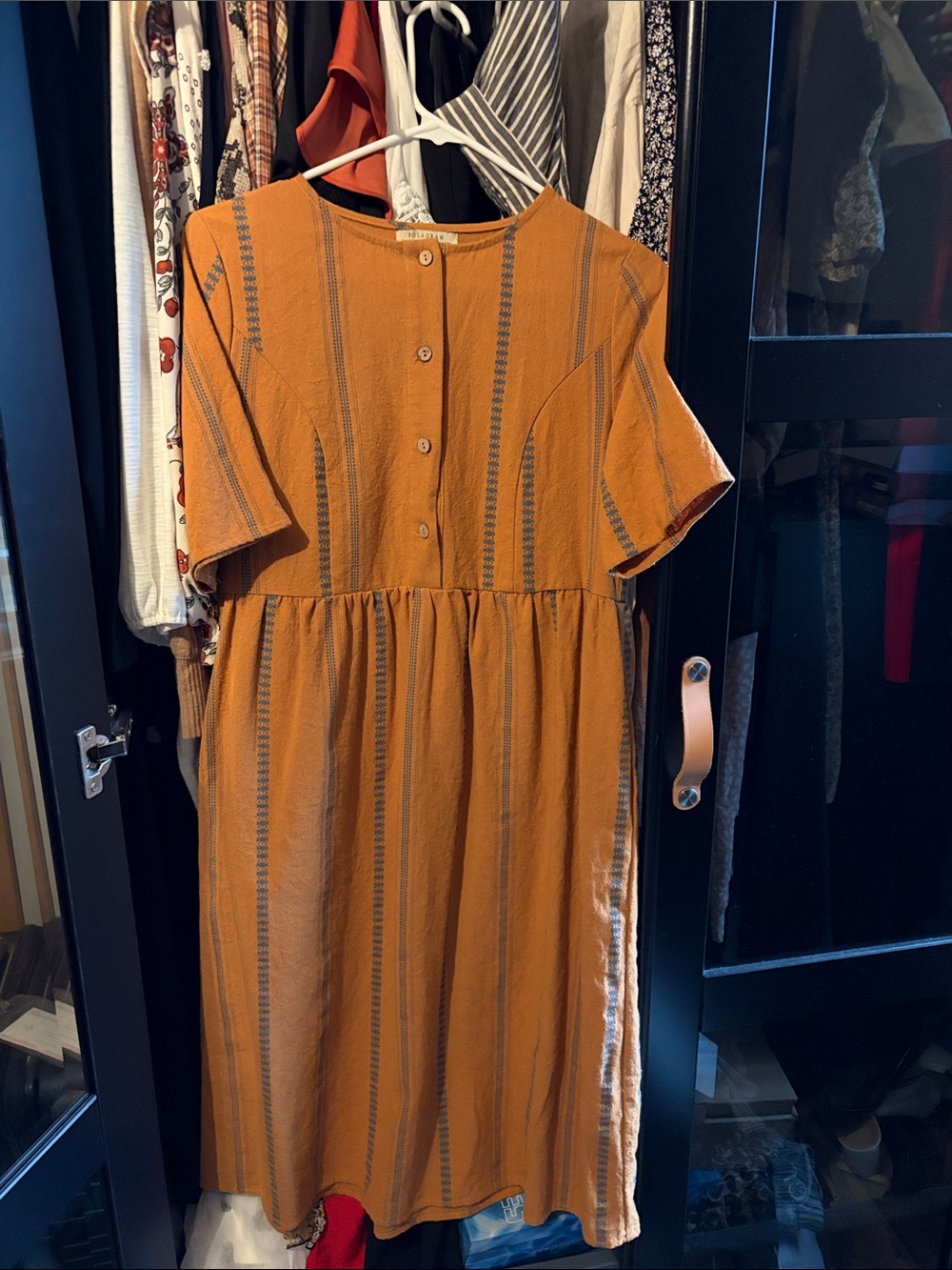 EUC boho cotton linen Midi Dress